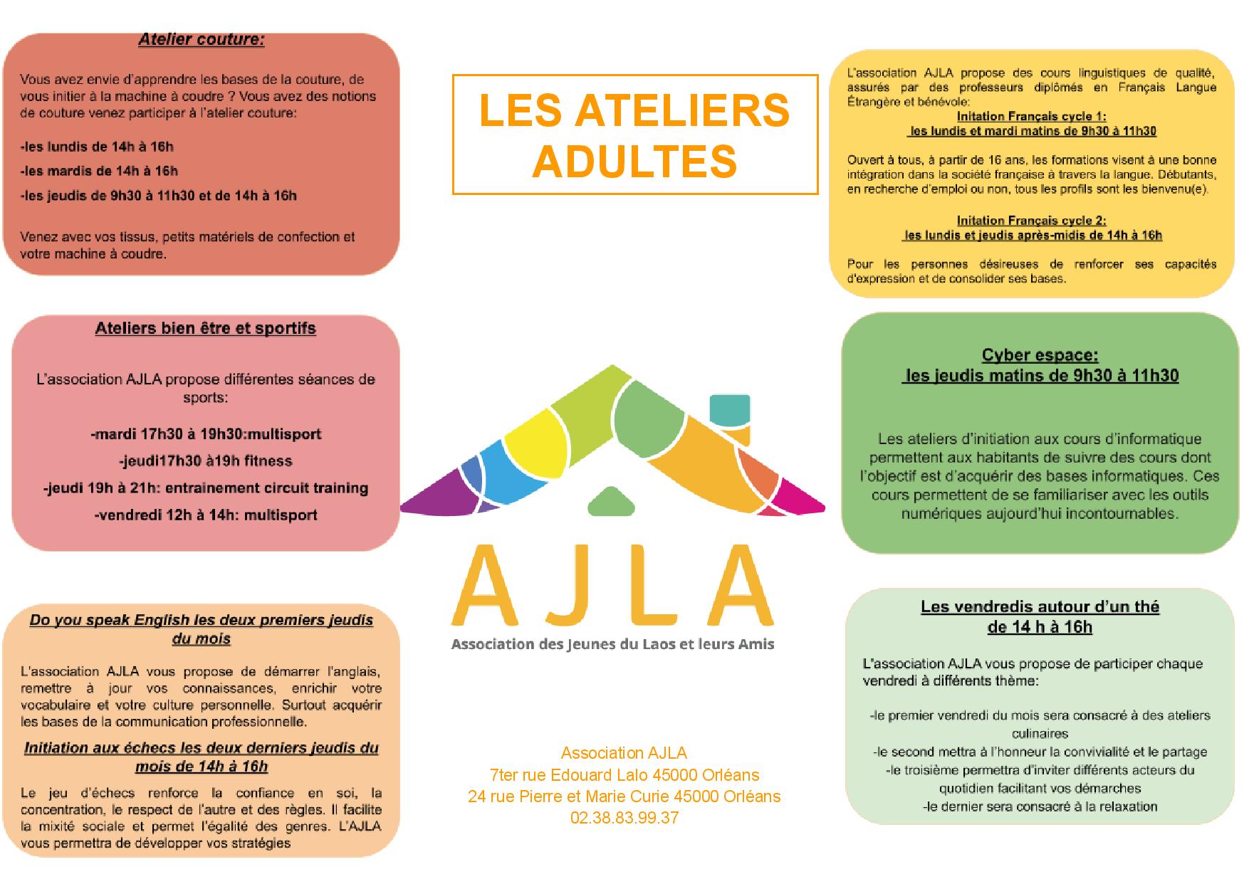 Planning des ateliers adultes 2022 2023